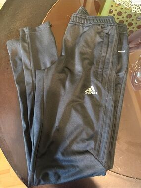 adidas Black Track Pants with White Logo